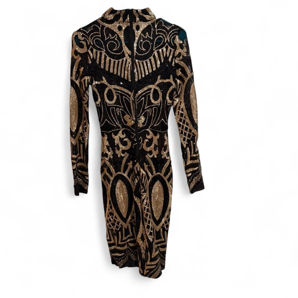 Fashion Nova Make Me Art Mesh Dress - Black, NWOT - Picture 6 of 6